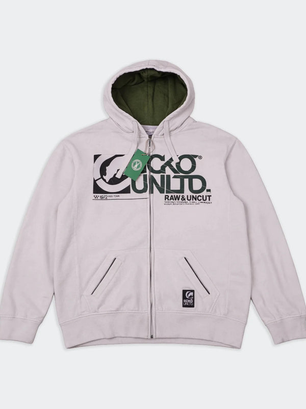 Ecko White Cotton Full - Zip Hoodie - L