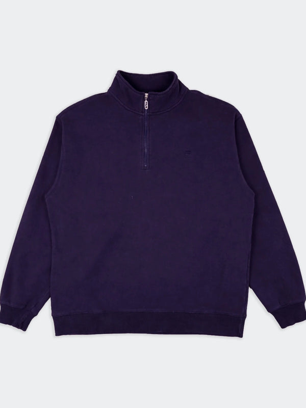 Fila Navy Cotton Quarter - zip Sweater - XL