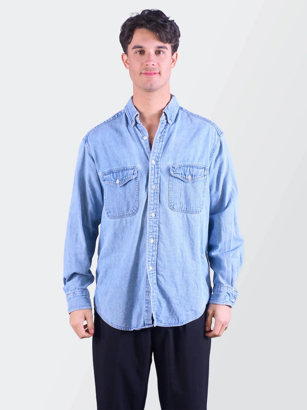 GAP Blue Denim Button - Down Shirt - M