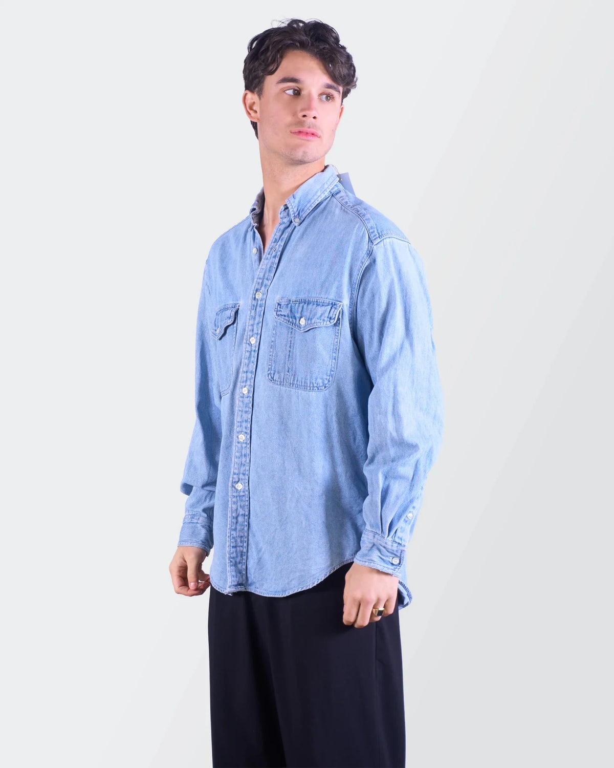 GAP Blue Denim Button - Down Shirt - M