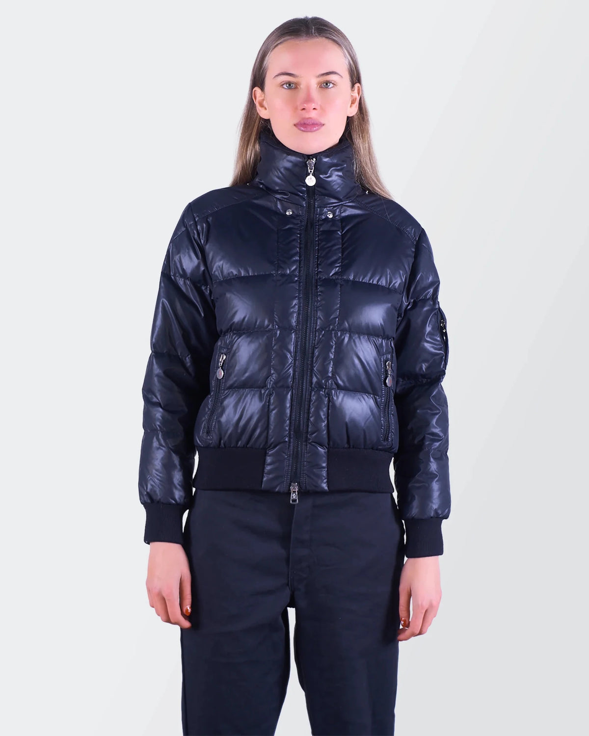 Moncler Navy Nylon Down Jacket - S
