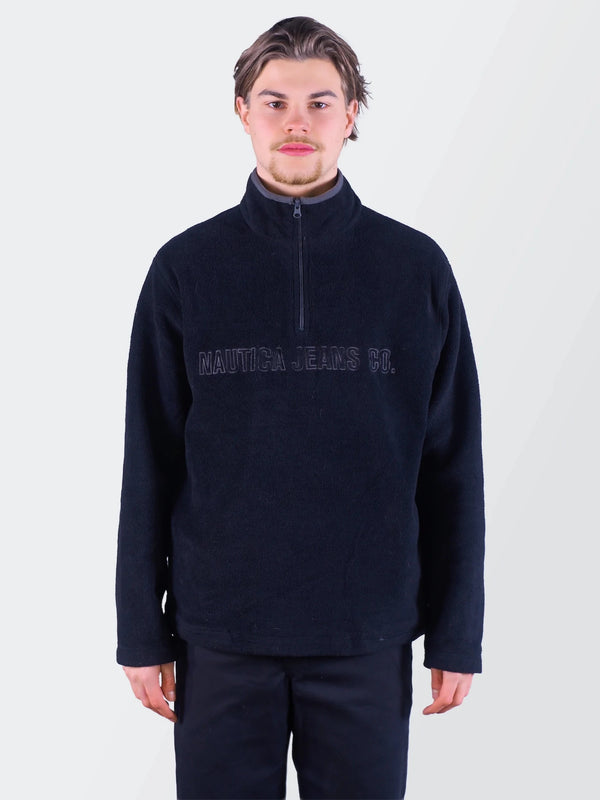 Nautica Black Quarter - zip Fleece Pullover M