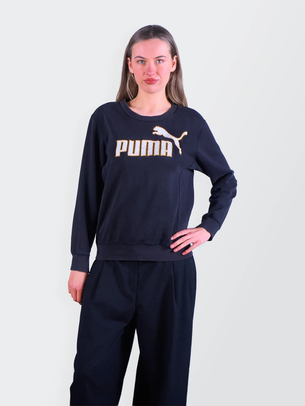 Puma Navy Cotton Crewneck Sweater - S