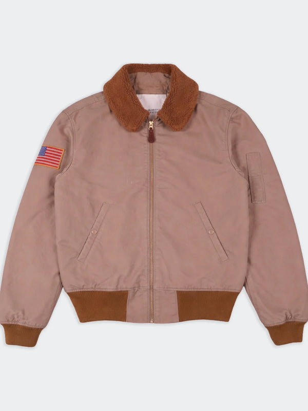 Ralph Lauren Beige Cotton Bomber Jacket - M