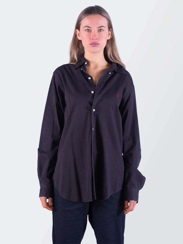 Ralph Lauren Black Cotton Button - Down Shirt - L