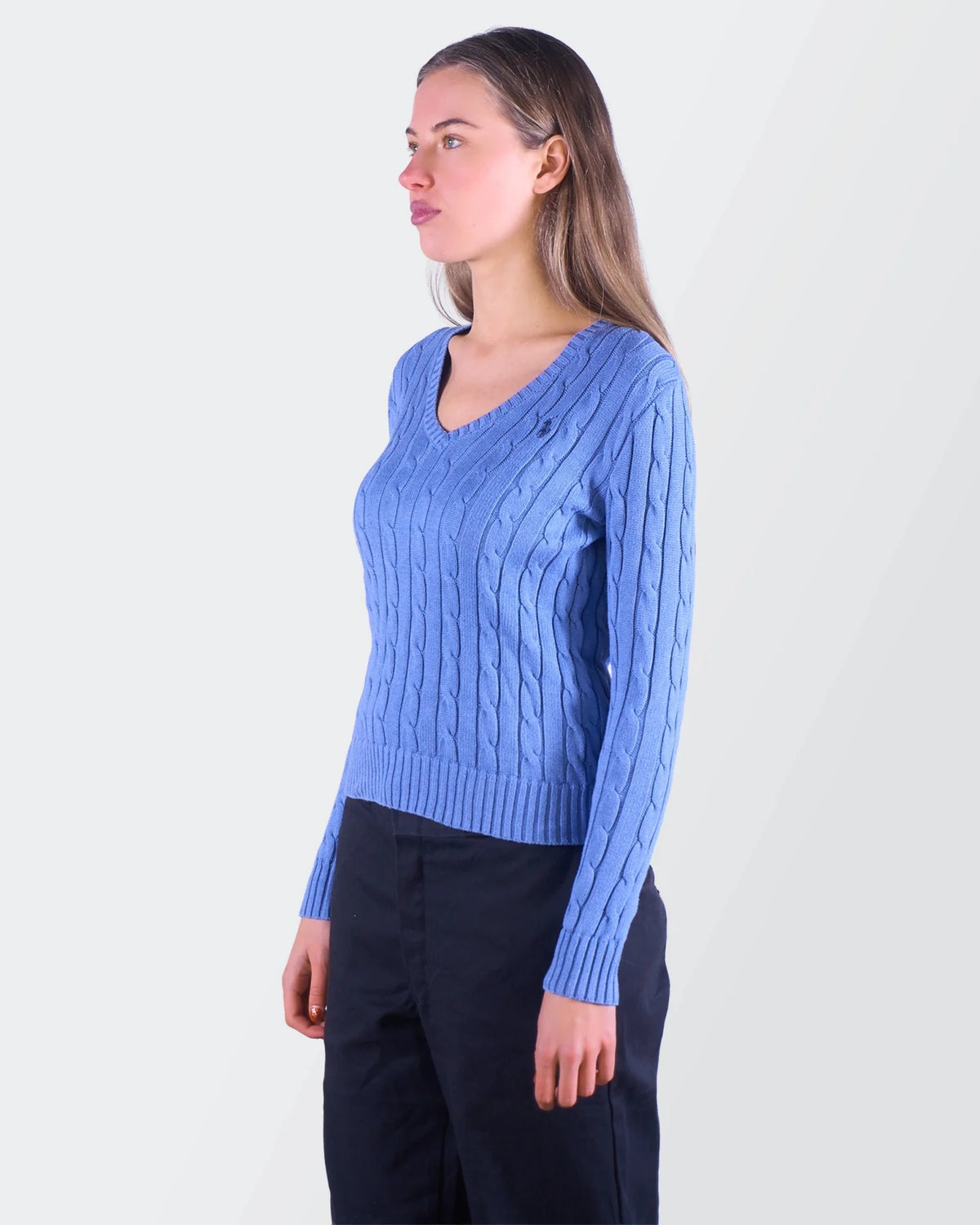 Ralph Lauren Blue Cable Knit S Cotton