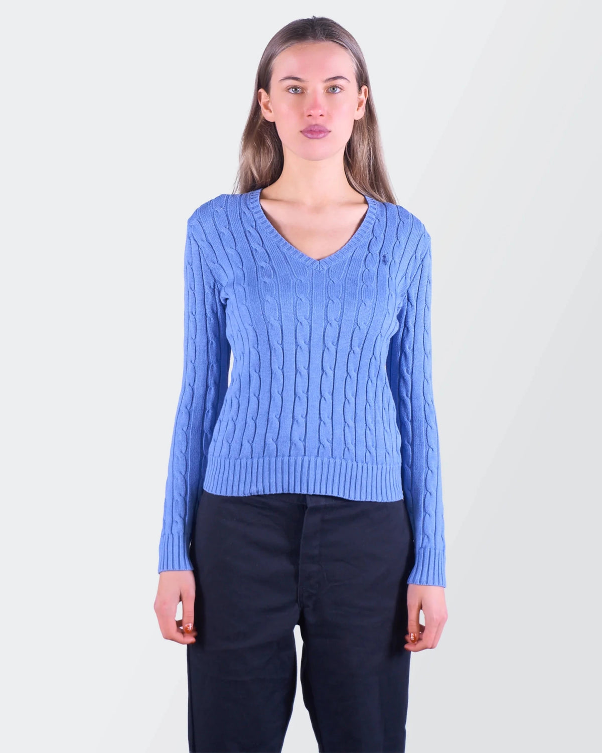 Ralph Lauren Blue Cable Knit S Cotton