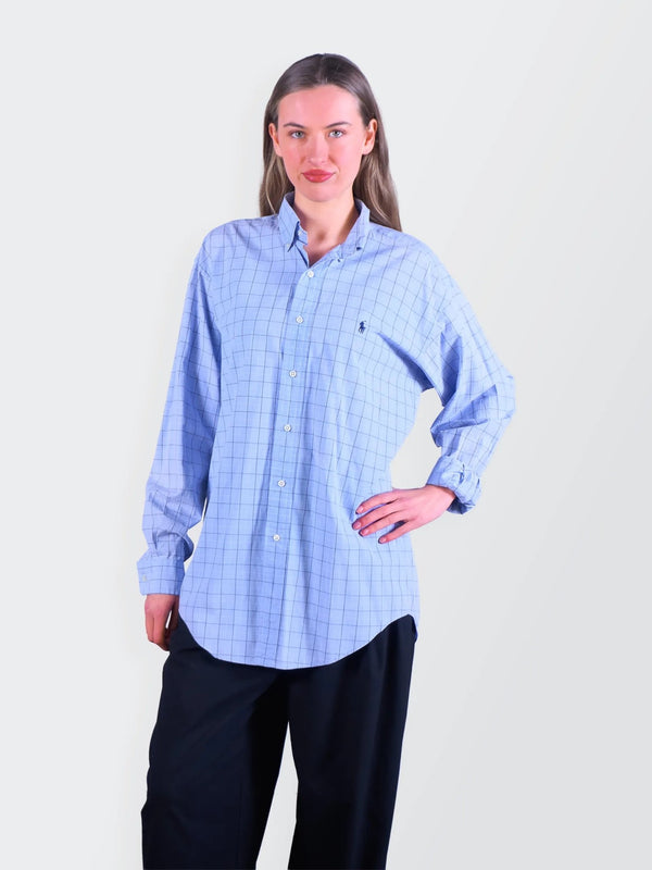 Ralph Lauren Blue Cotton Button - Down Shirt - L