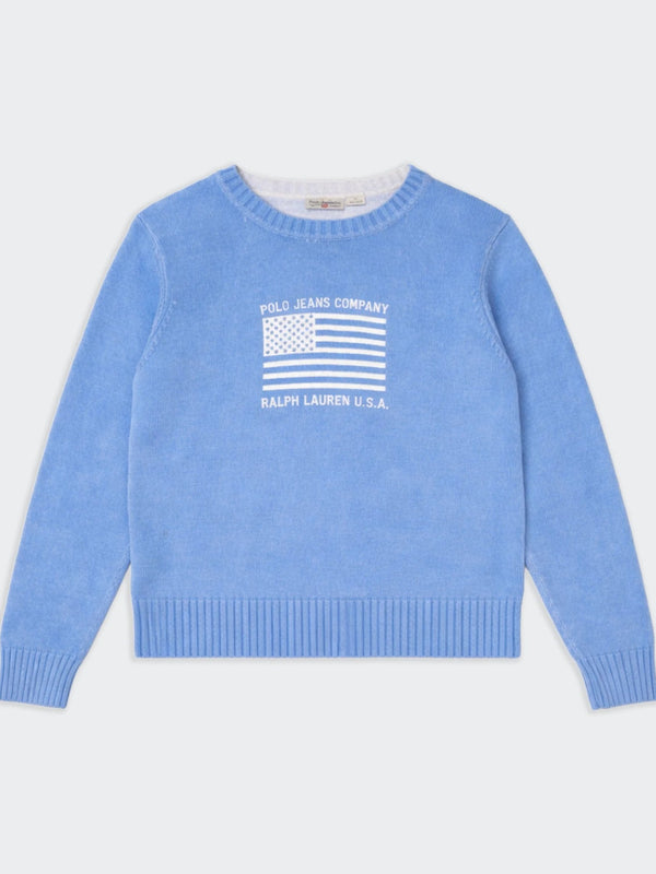 Ralph Lauren Blue Crewneck Jumper - XL