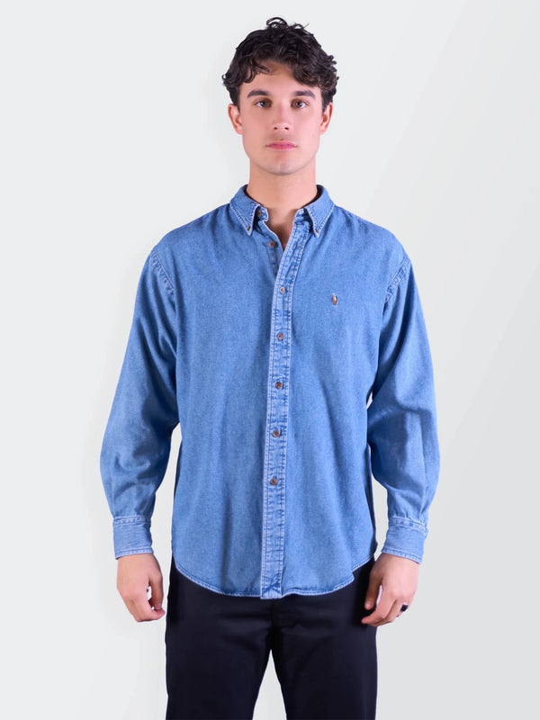 Ralph Lauren Blue Denim Button - Down Shirt - M