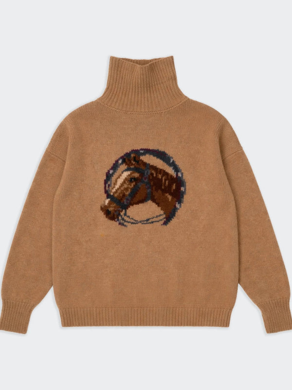 Ralph Lauren Brown Turtleneck Jumper - XL
