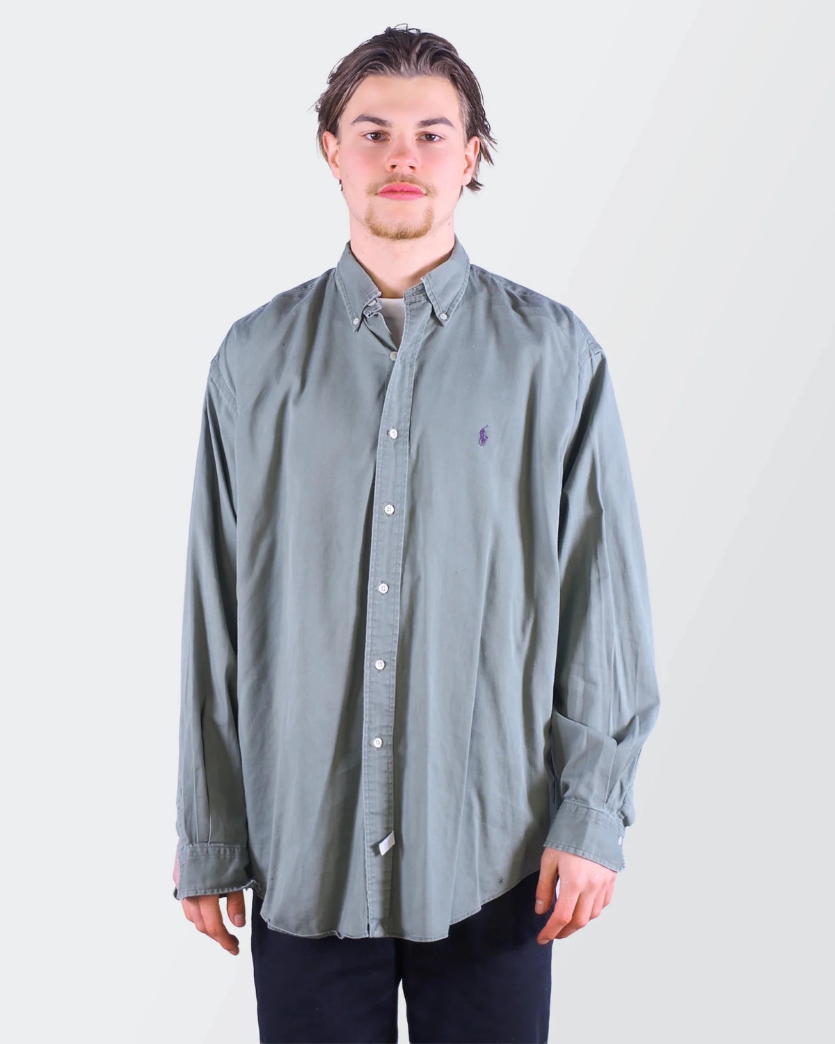 Ralph Lauren Green Cotton Button - Down Shirt - L