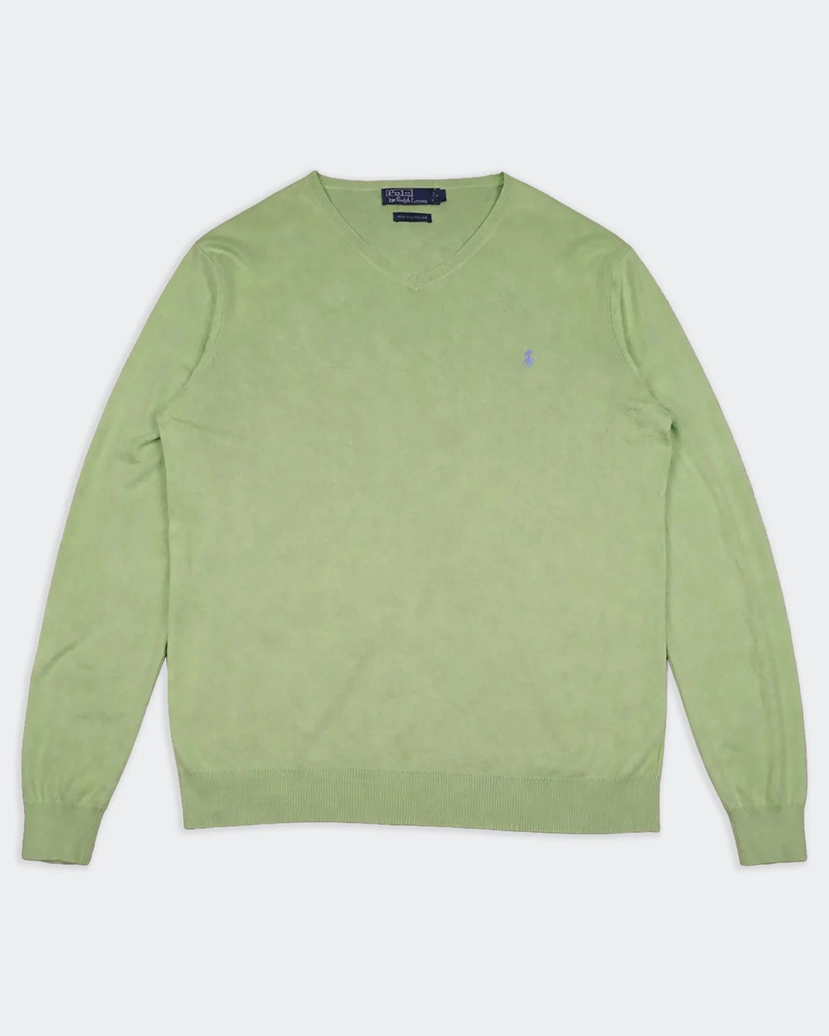 Ralph Lauren Green Cotton V - neck Sweater - L