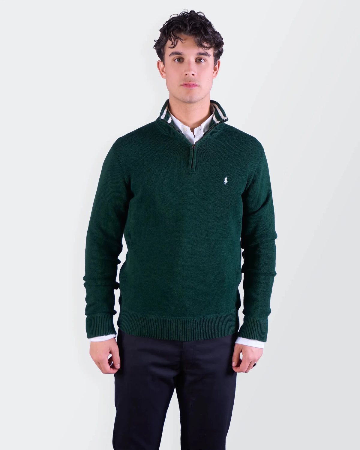Ralph Lauren Green Half - zip Sweater - S