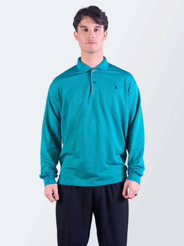 Ralph Lauren Green Long Sleeve Polo Shirt L