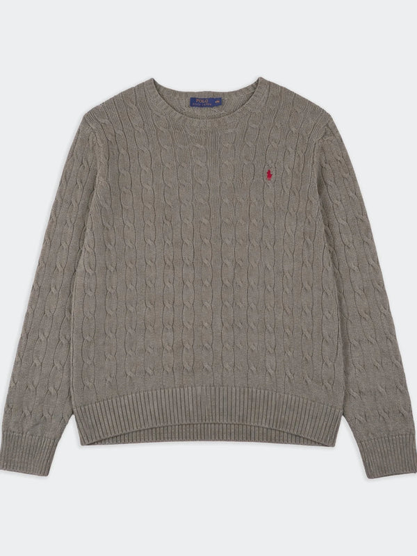 Ralph Lauren Grey Cable - Knit jumper - XXL