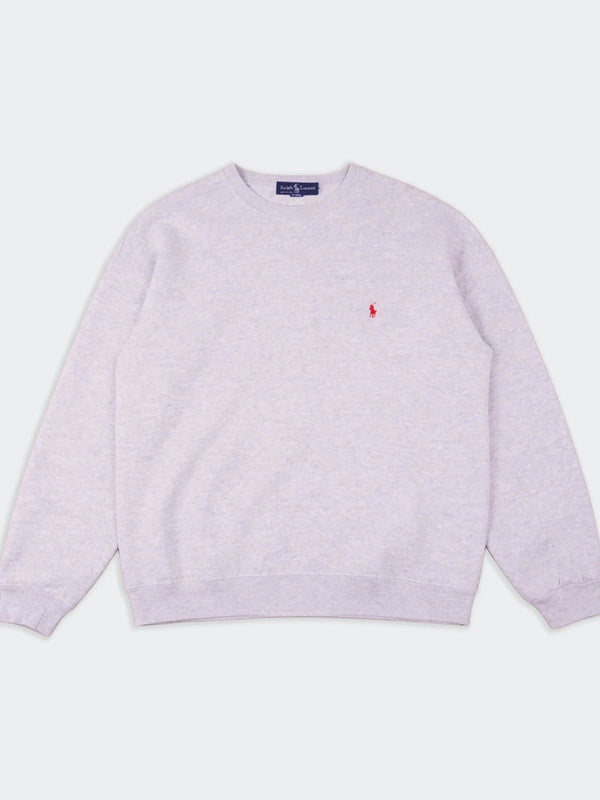 Ralph Lauren Grey Cotton Crewneck Sweater - XL