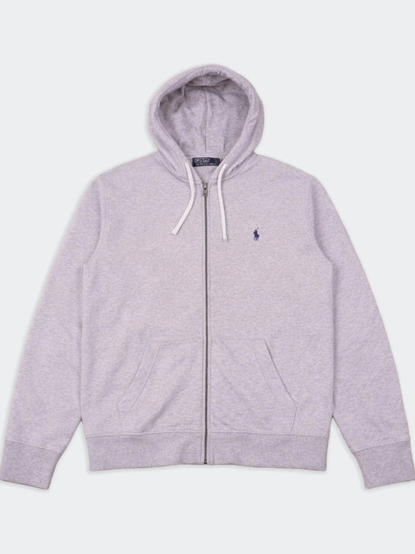 Ralph Lauren Grey Cotton Full - Zip Hoodie - S