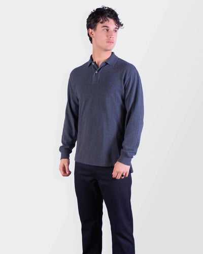 Ralph Lauren Polo à Manches Longues Gris - M