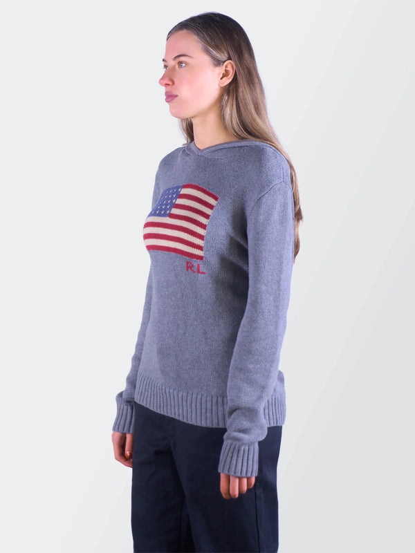 Ralph Lauren Grey Flag Hoodie S