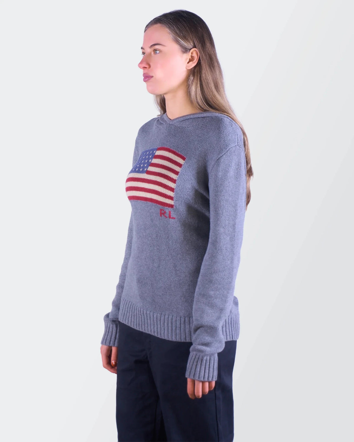 Ralph Lauren Grey Flag Hoodie S