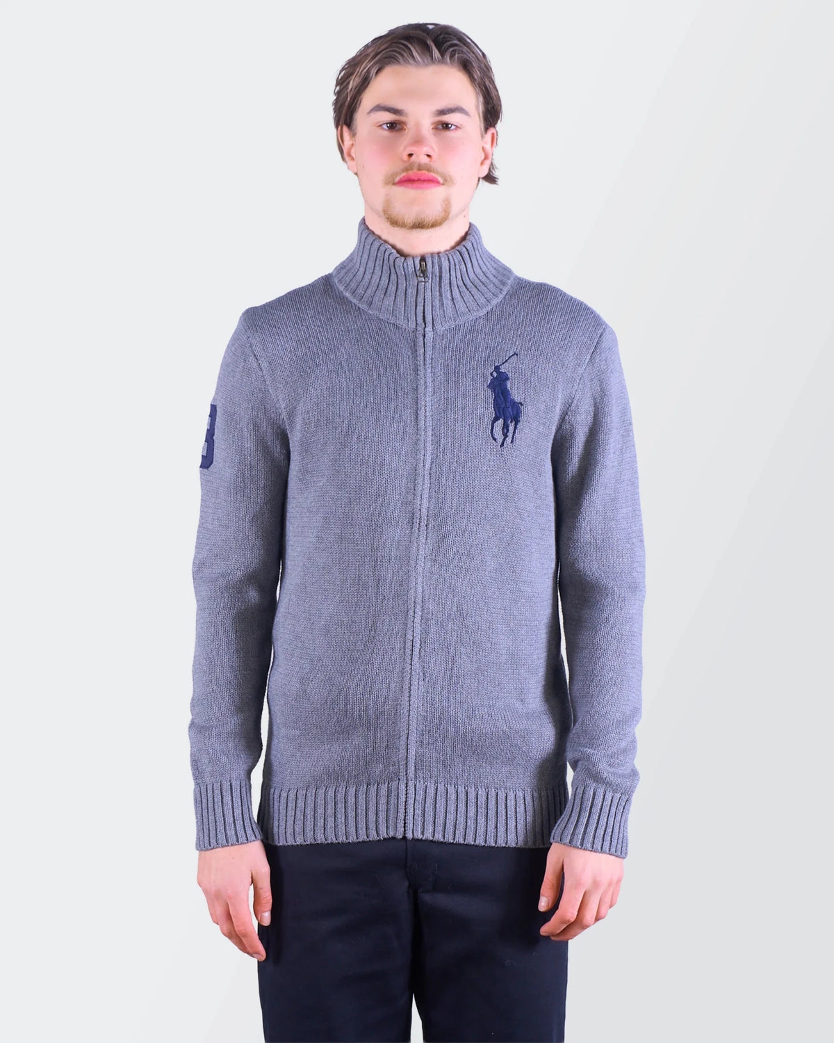 Ralph Lauren Grey Full - zip Sweater L