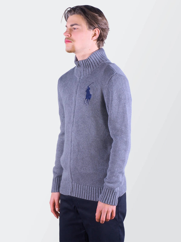Ralph Lauren Grey Full - zip Sweater L