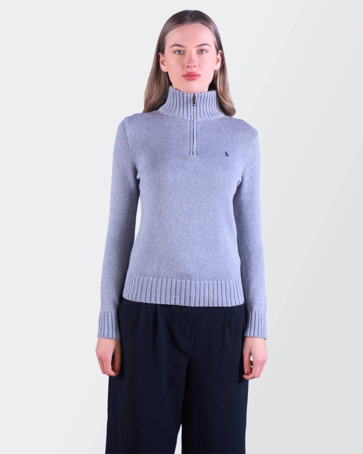 Ralph Lauren Grey Half - zip Sweater - S