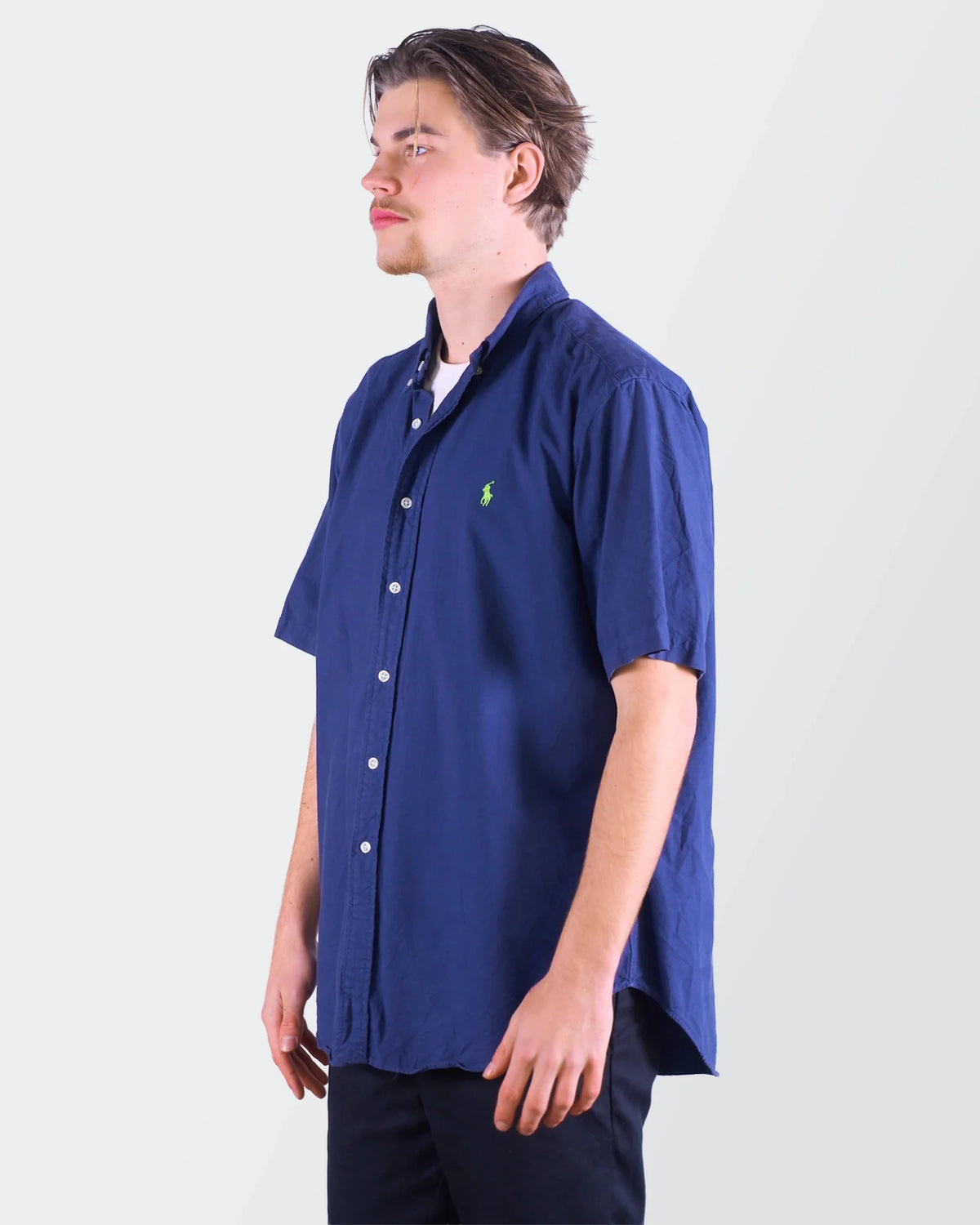 Ralph Lauren Navy Cotton Button - Down Shirt - M