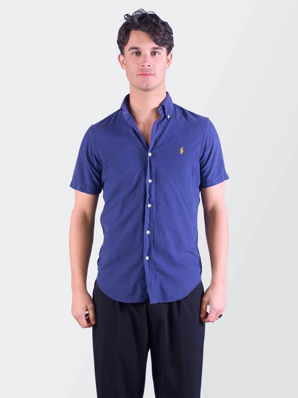 Ralph Lauren Navy Cotton Button - Down Shirt - S