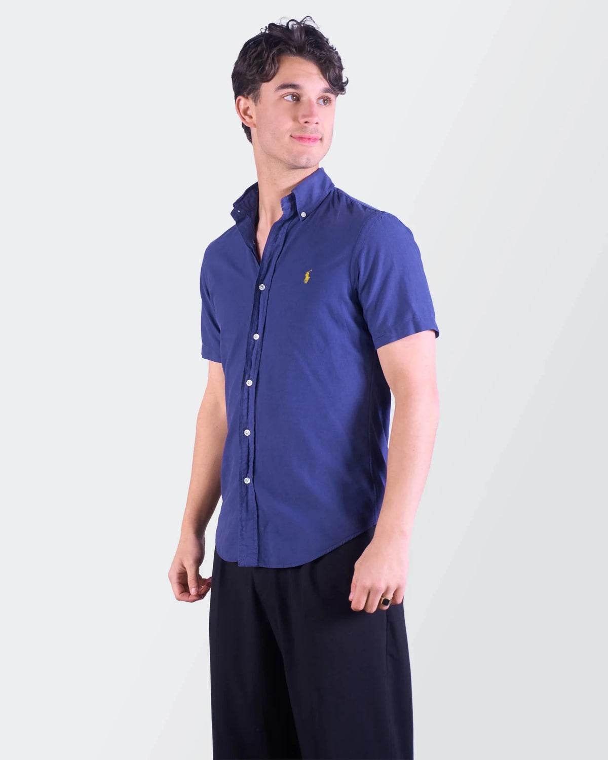 Ralph Lauren Navy Cotton Button - Down Shirt - S