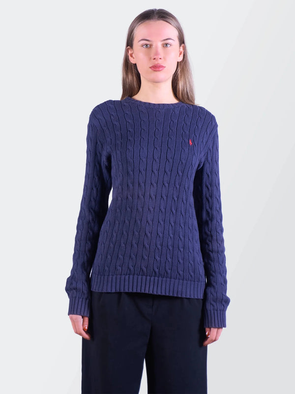 Ralph Lauren Navy Cotton Cable - Knit jumper - M