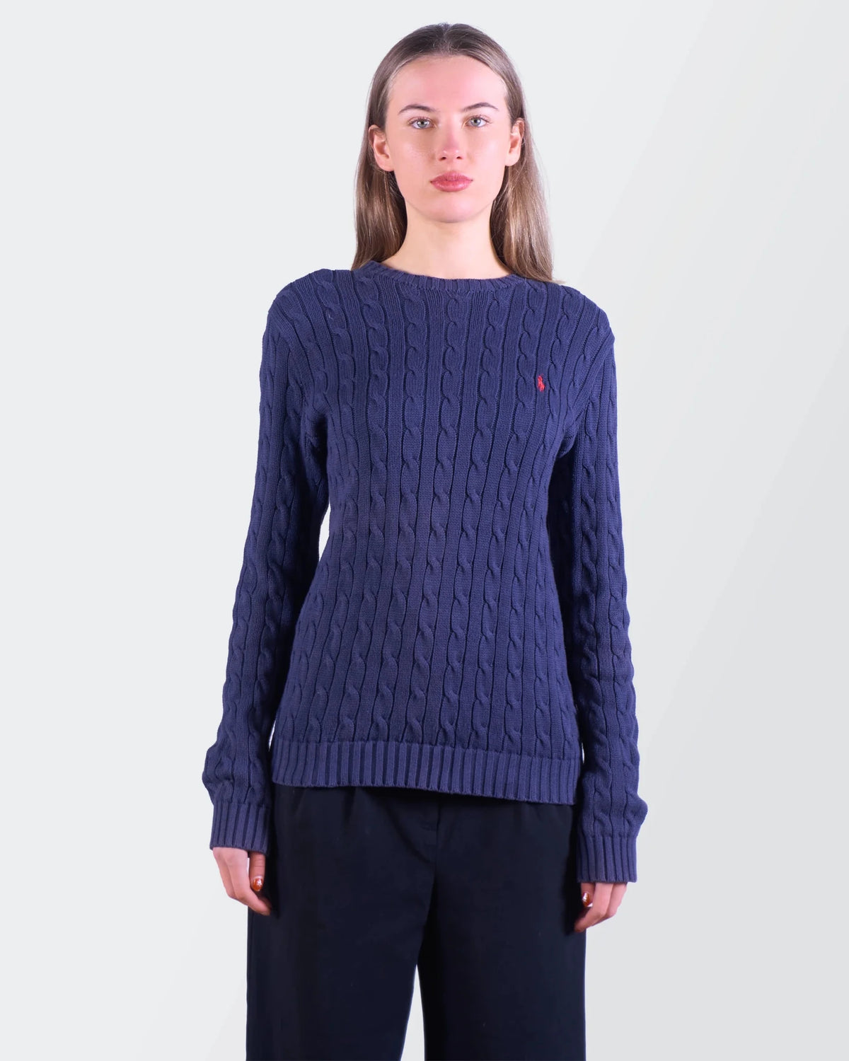 Ralph Lauren Navy Cotton Cable - Knit jumper - M
