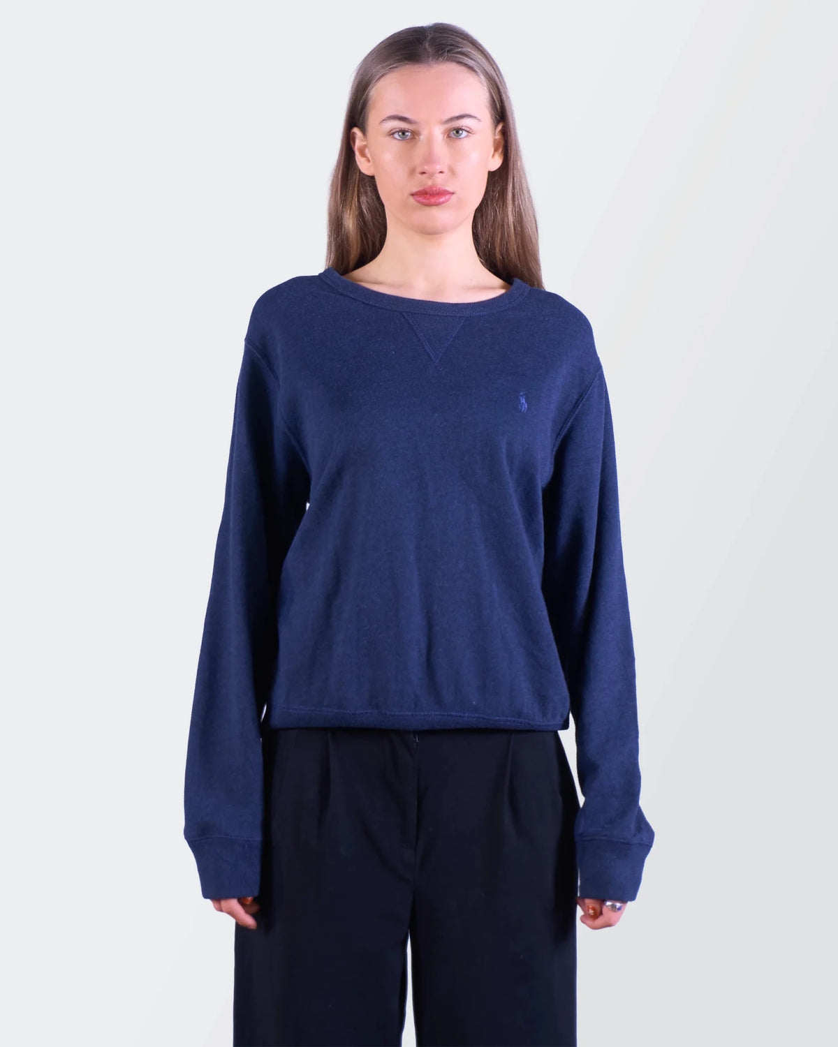 Ralph Lauren Navy Cotton Crewneck Sweater - M