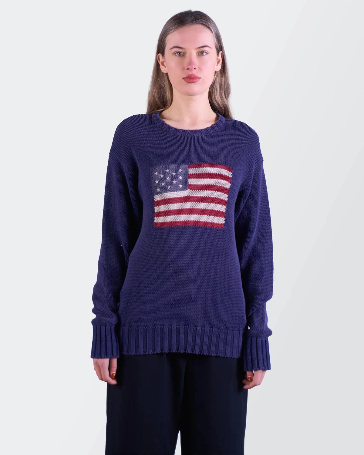 Ralph Lauren Navy Cotton Crewneck Sweater - M