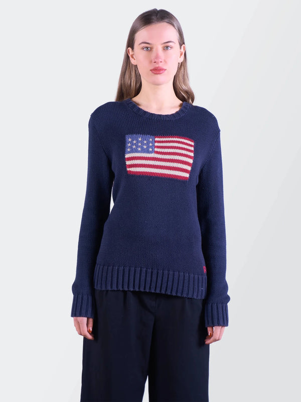 Ralph Lauren Navy Cotton Crewneck Sweater - M