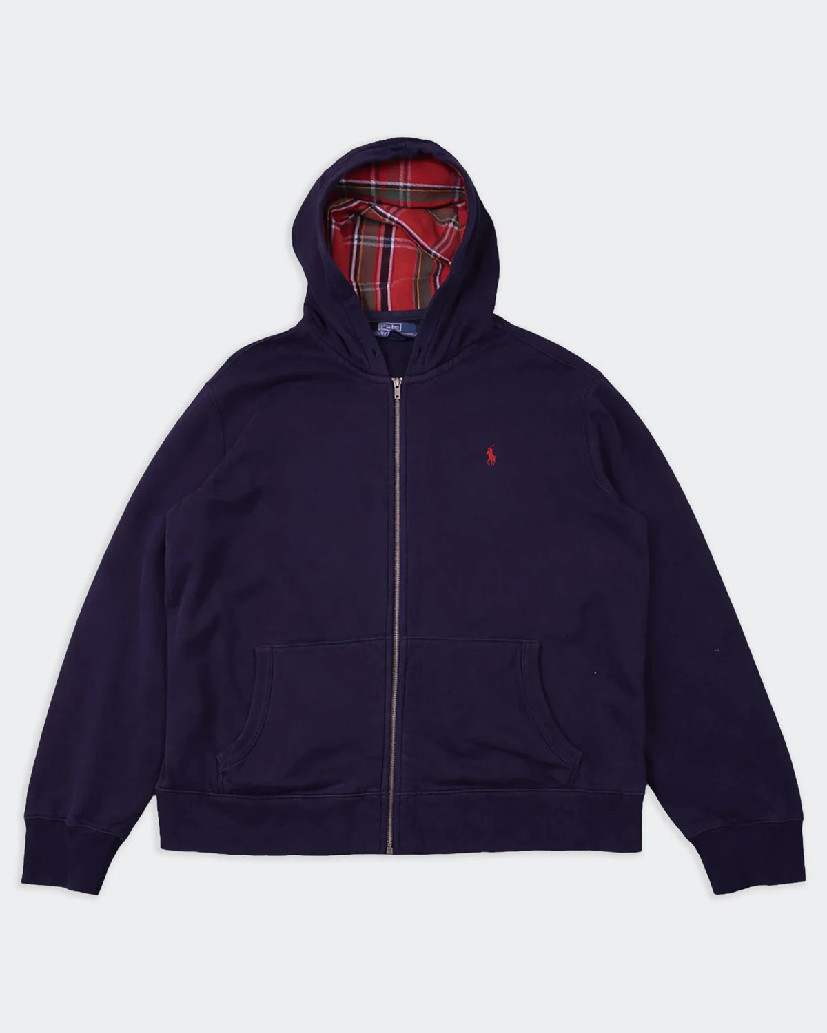 Ralph Lauren Navy Cotton Full - Zip Hoodie - XXL