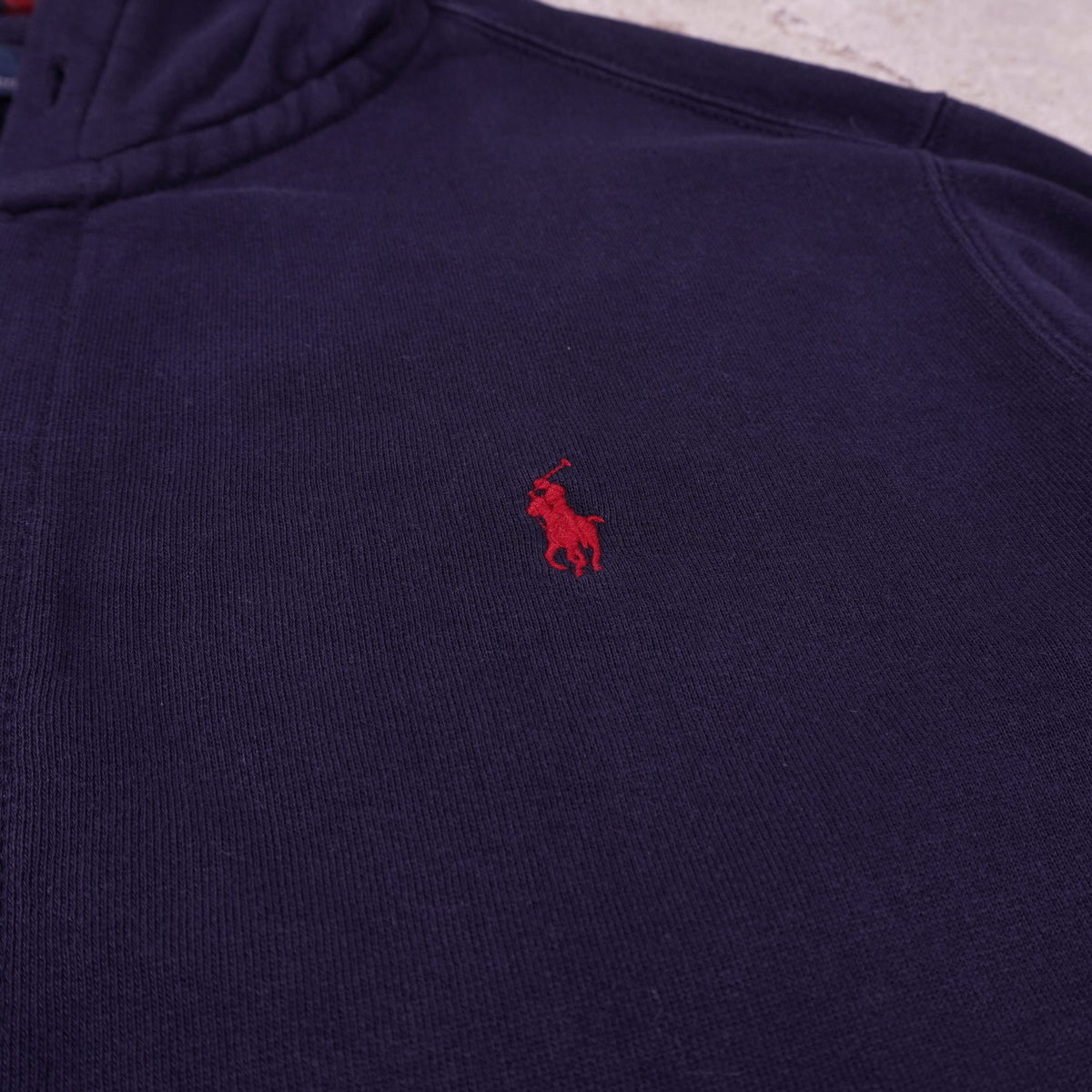 Ralph Lauren Navy Cotton Full - Zip Hoodie - XXL