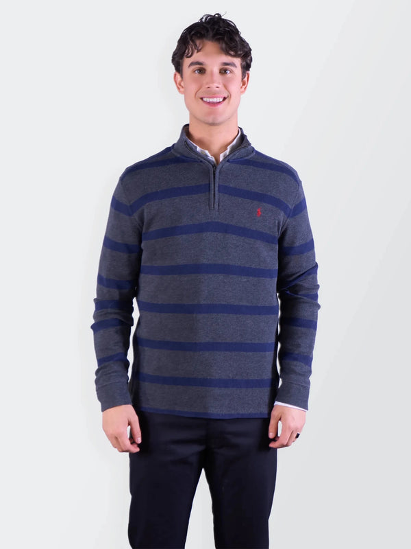 Ralph Lauren Navy Cotton Quarter - zip Sweater - S