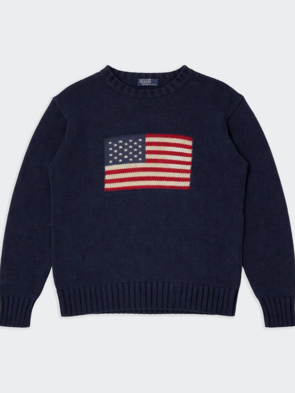 Ralph Lauren Navy Crewneck Jumper - L