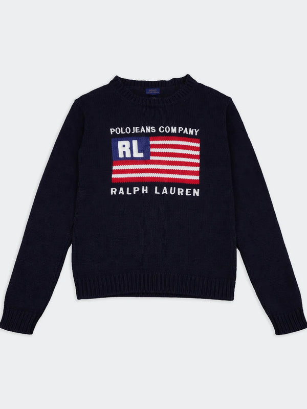 Ralph Lauren Navy Crewneck Sweater - XL