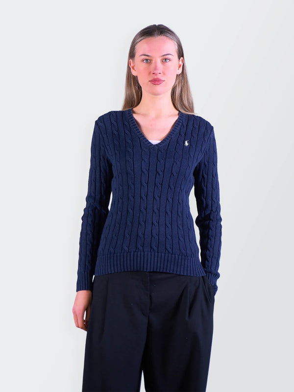 Ralph Lauren Navy V - neck Sweater - S