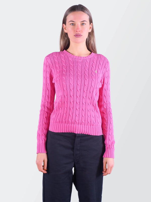 Ralph Lauren Pink Cable Knit XS Cotton