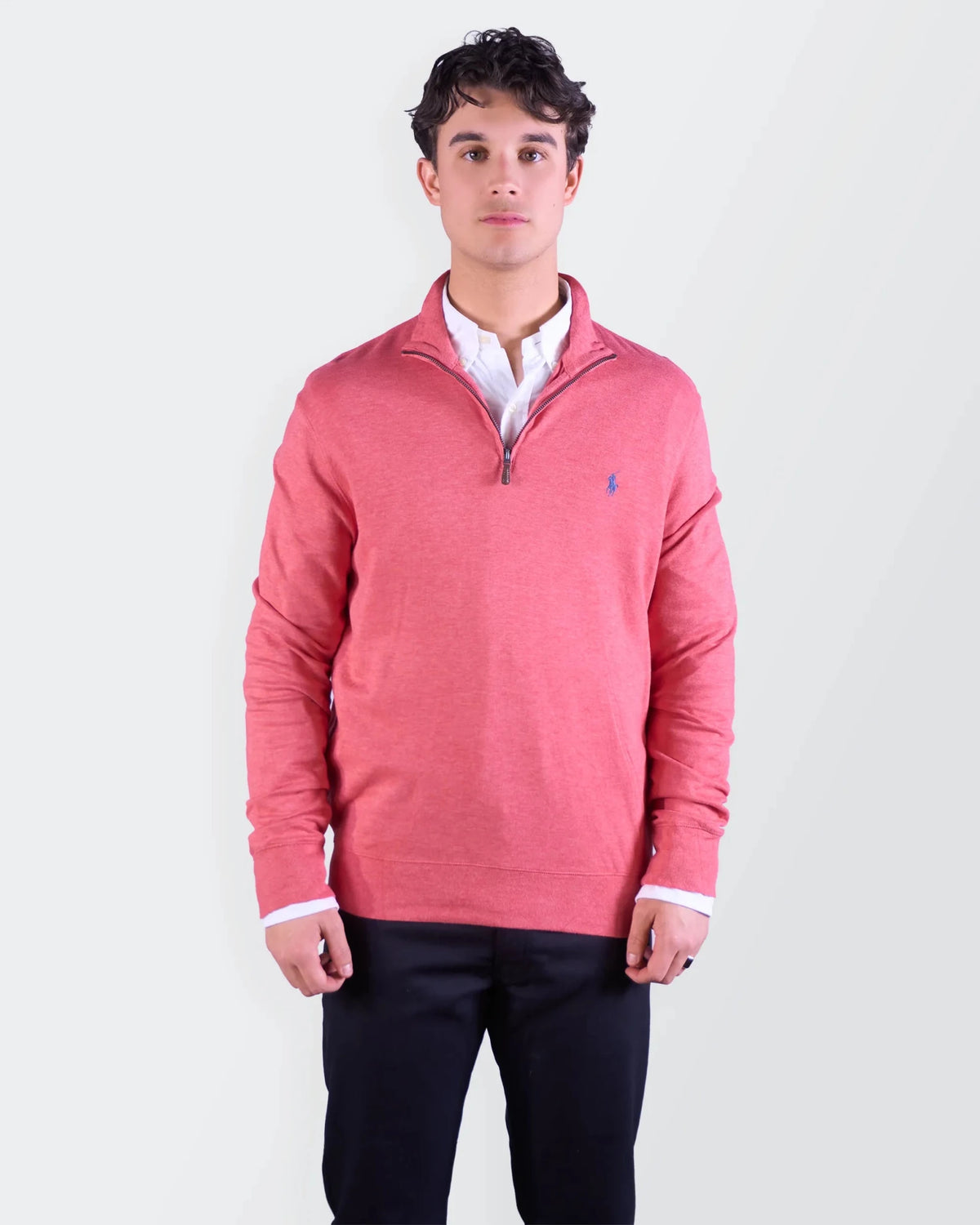 Ralph Lauren Pink Quarter - zip Sweater - L