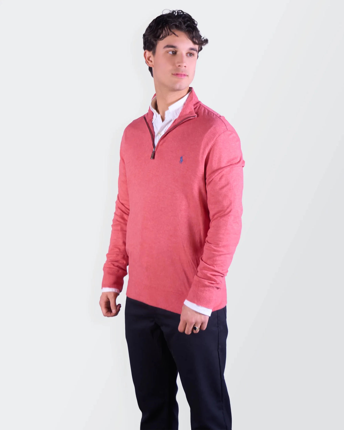 Ralph Lauren Pink Quarter - zip Sweater - L