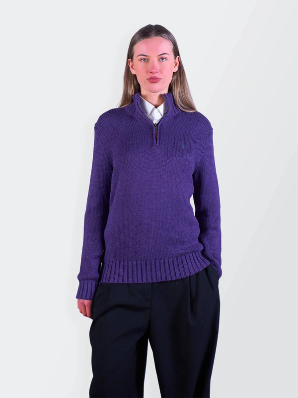 Ralph Lauren Purple Quarter - zip Sweater - S