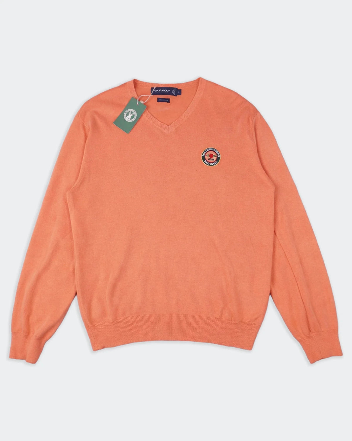 Ralph Lauren Ralph Lauren Orange Cotton V - neck Sweater - L