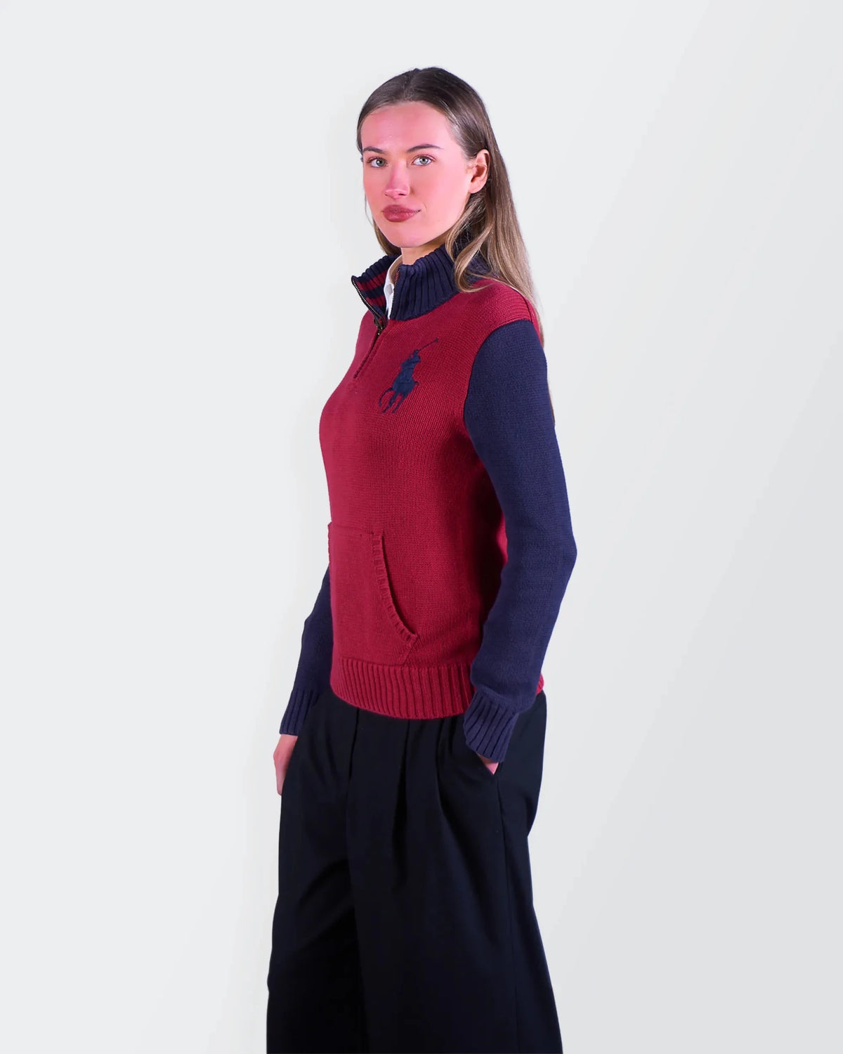 Ralph Lauren Red Quarter - zip Sweater - S