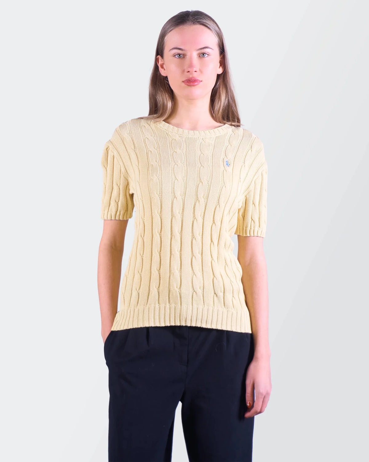 Ralph Lauren Short - sleeve Cable Knit Sweater - S