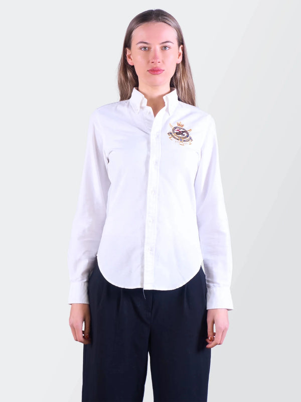 Ralph Lauren White Cotton Button - Down Shirt - S